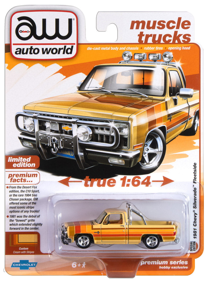 Auto World 1981 Chevy Silverado Fleetside Lowered 1:64 Scale