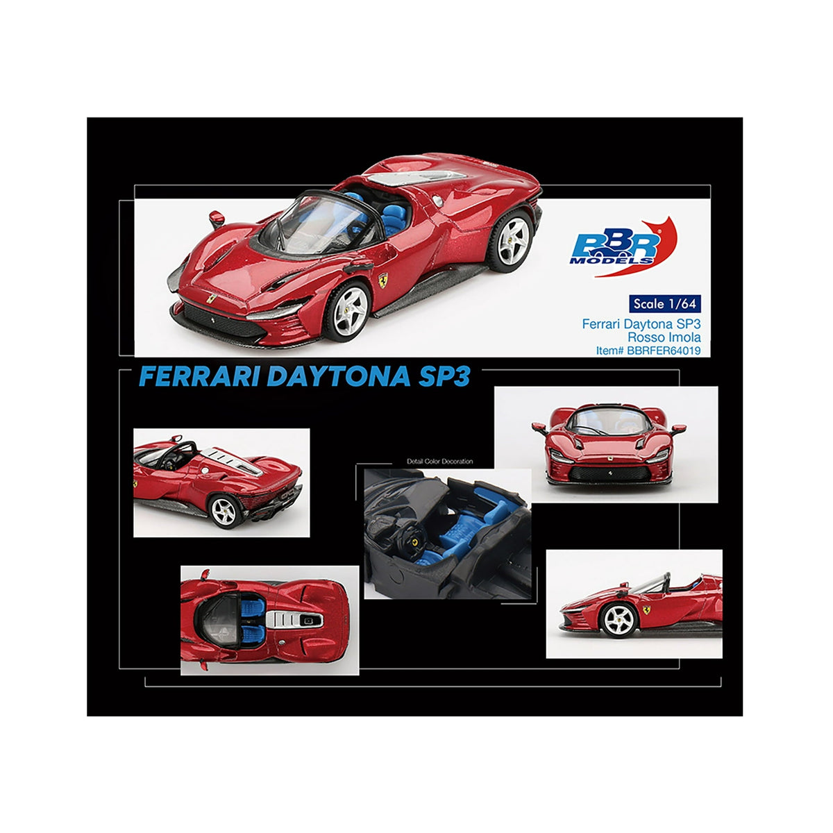 BBR Models Ferrari Daytona SP3 Rosso Imola 1:64