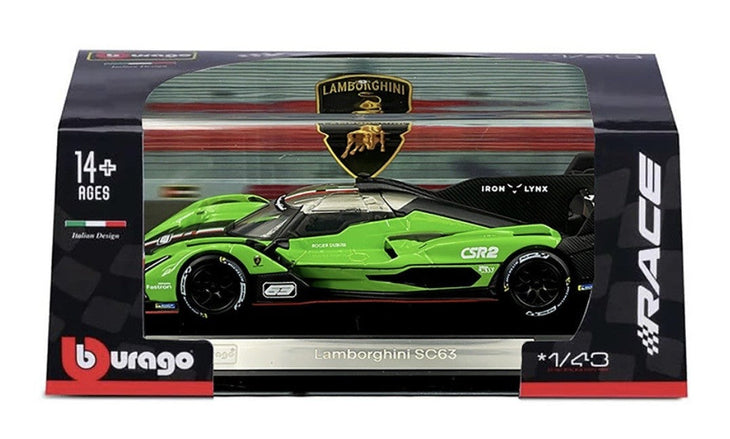 Bburago Lamborghini SC63 IMSA SportCar Race Series 1:43 Scale 18-38315