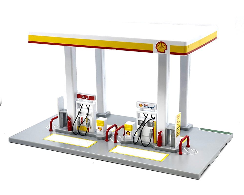 SHELL GAS STATION W/VOLVO OIL TANKER & TOW TRUCK DIORAMA PLAYSET 67277