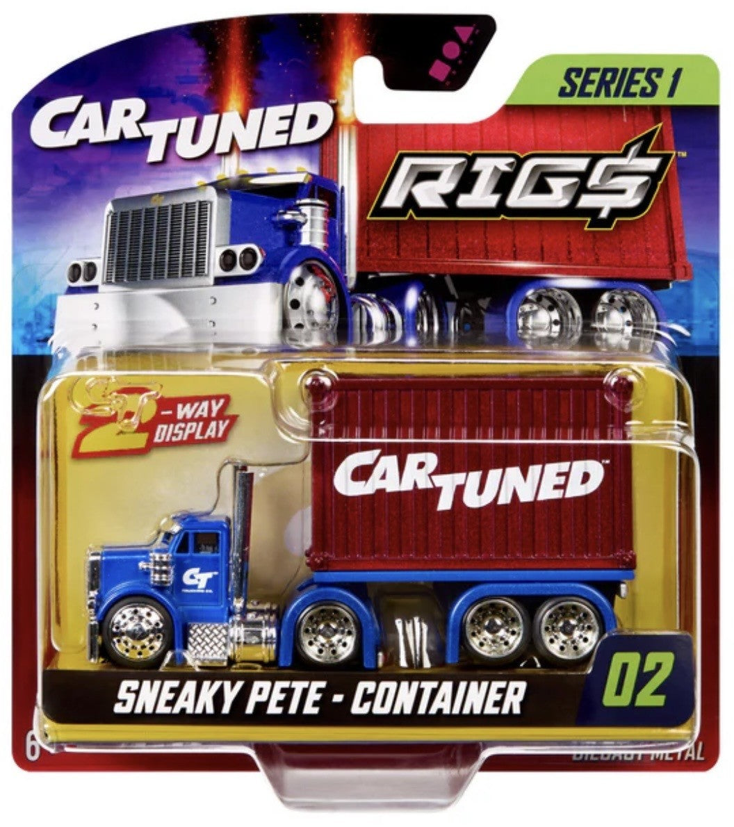 CarTuned Rigs Sneaky Peterbilt W/Container Red Series 1