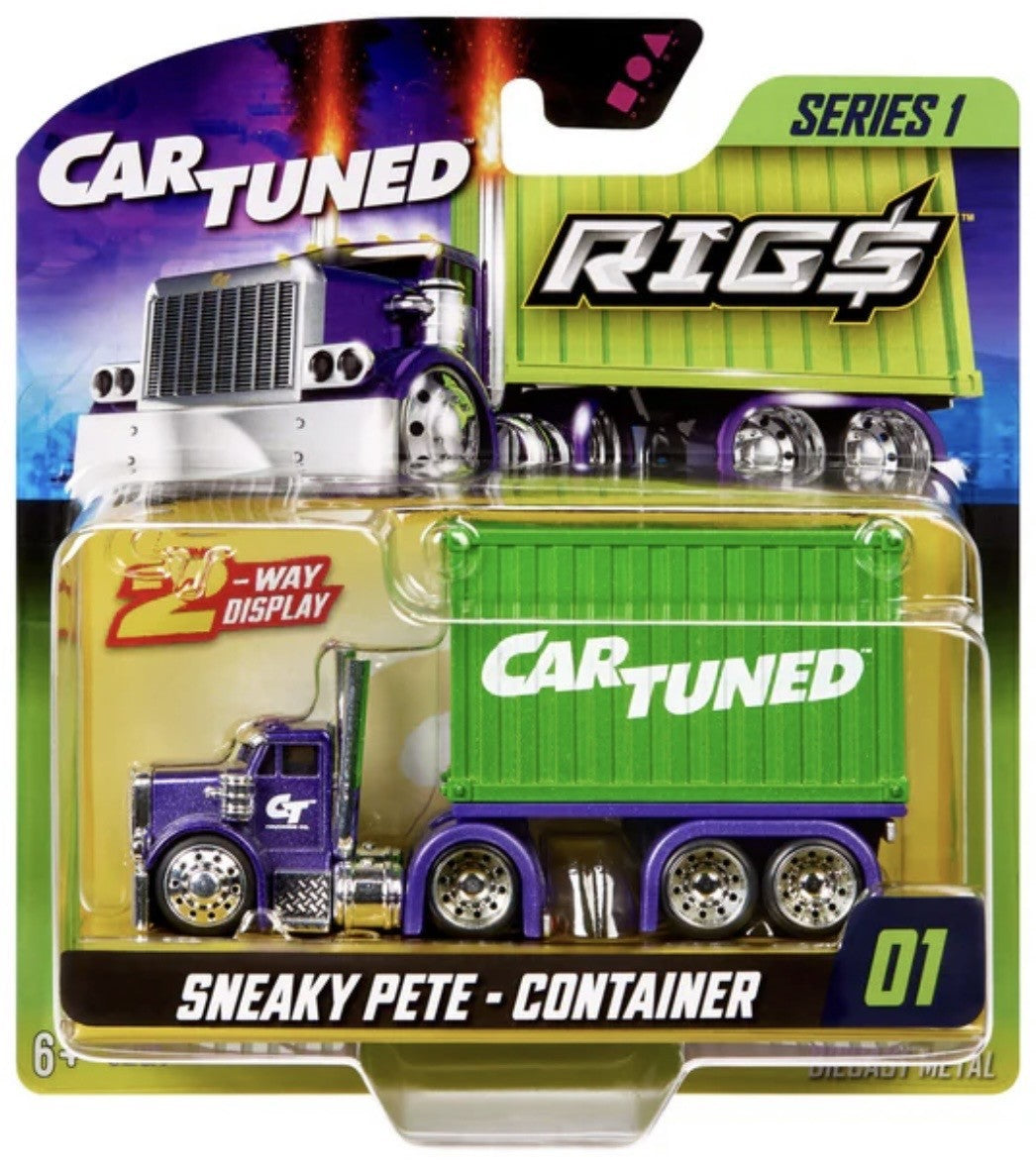 CarTuned Rigs Sneaky Peterbilt W/Container Green Series 1