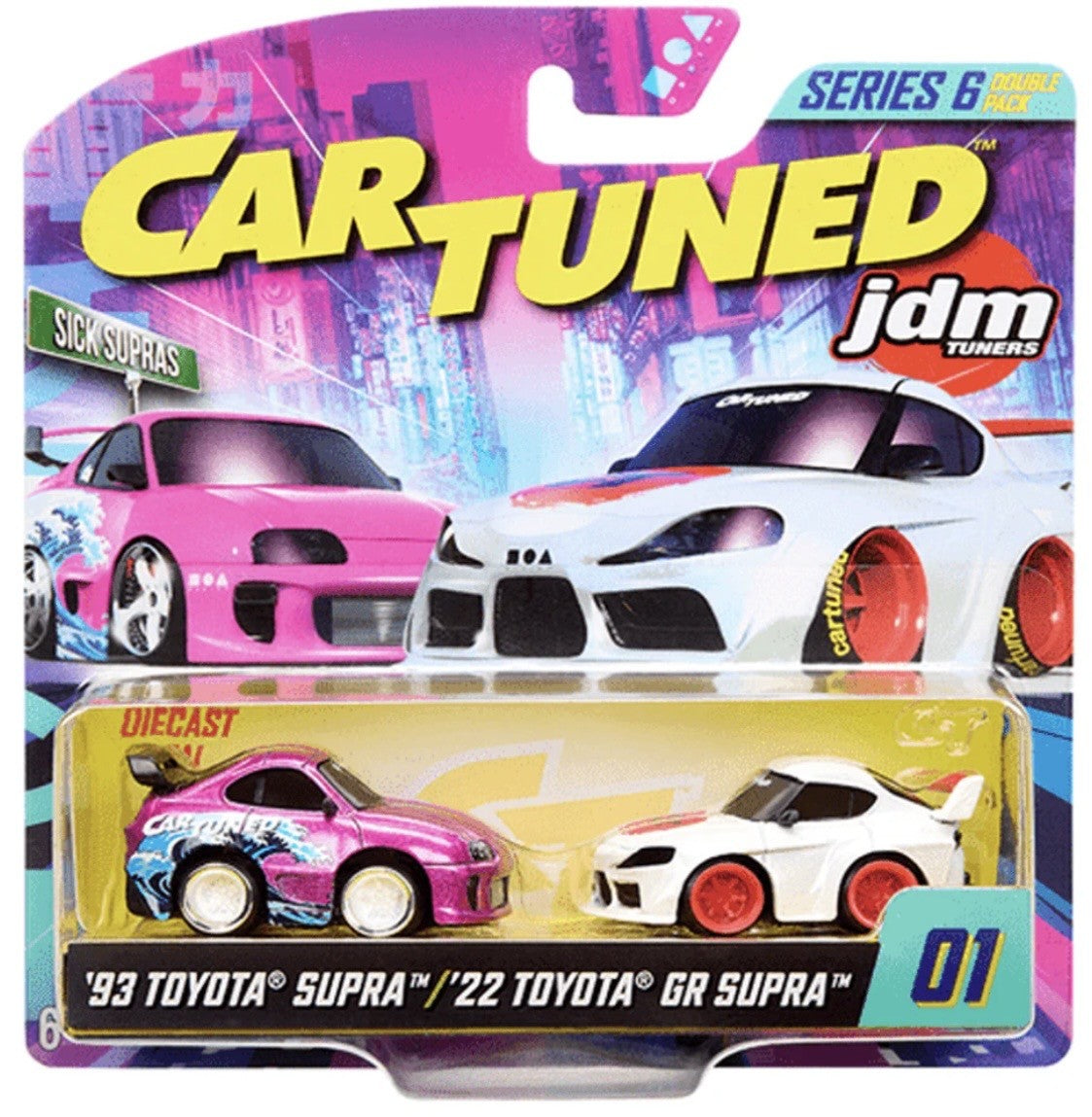 CarTuned 1993 Toyota & Supra 2022 Toyota GR Supra Sick Supras JDM Series 6 2 Pack