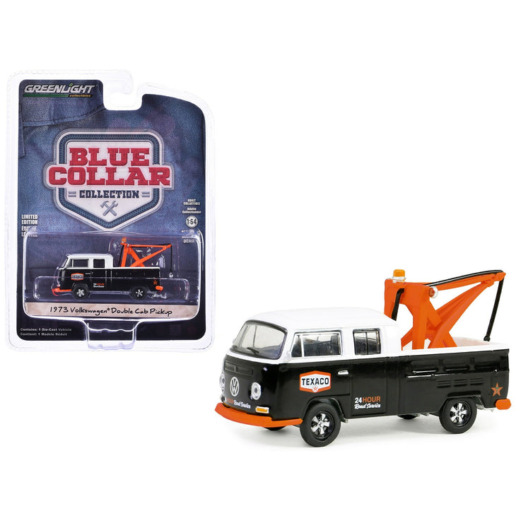 GREENLIGHT 1973 VOLKSWAGEN DOUBLE CAB TOW TRUCK TEXACO BLUE COLLAR SERIES