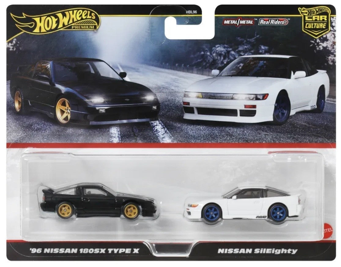 Hot Wheels 1996 Nissan 180SX Type X & Nissan Sileighty Car Culture 2 Pack Premium