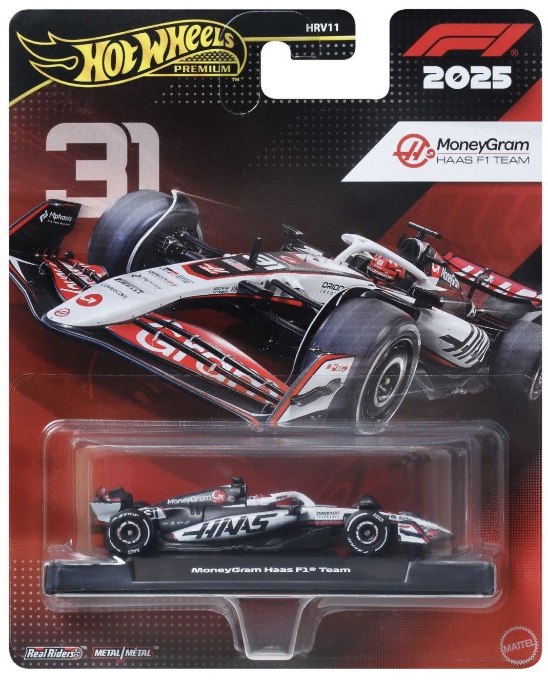 Hot Wheels F1 Formula MoneyGram Haas F1 Team Formula 1 #31 Premium