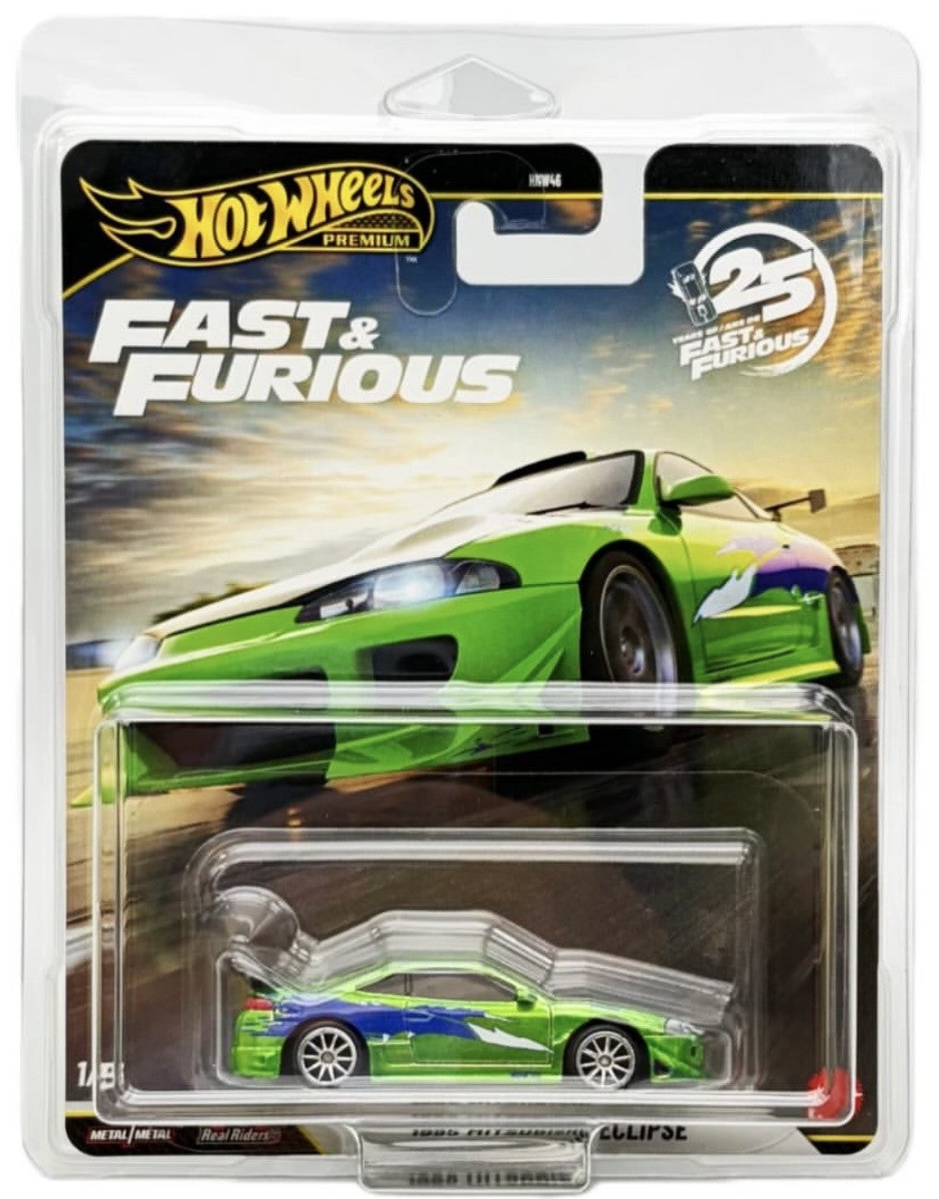 Hot Wheels 1995 Mitsubishi Eclipse Fast & Furious 25 Years Premium with Protective Case
