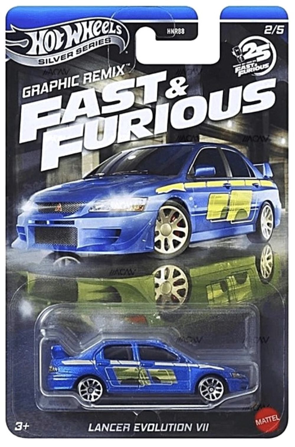 Hot Wheels Lancer Evolution VII Fast & Furious Graphic Remix Silver Series