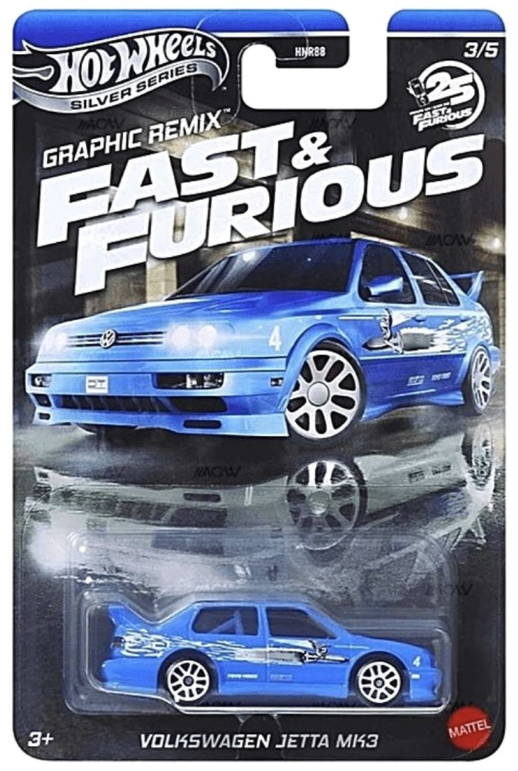 Hot Wheels Volkswagen Jetta MK3 Fast & Furious Graphic Remix Silver Series