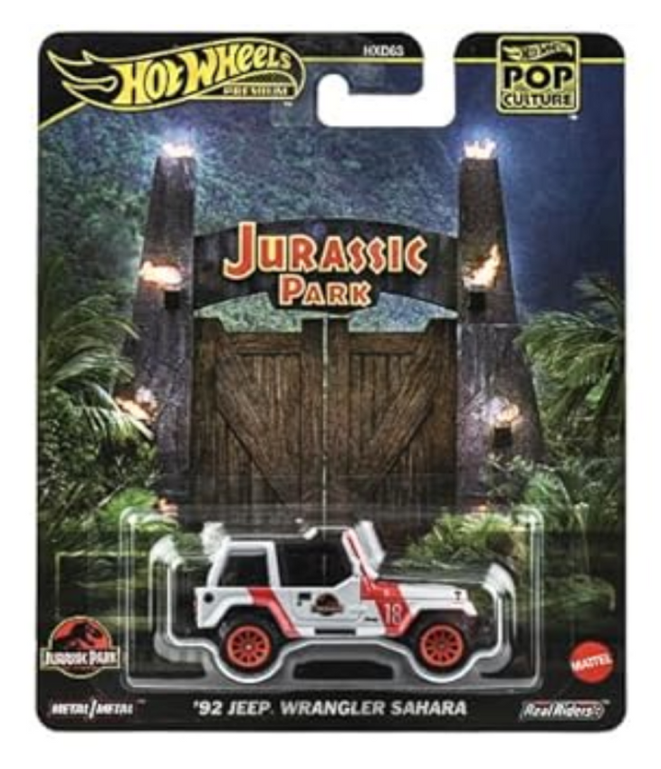 Hot Wheels 1992 Jeep Wrangler Sahara Jurassic Park Pop Culture