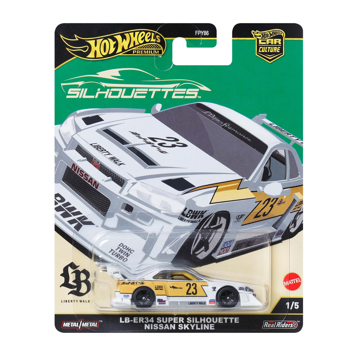 Hot Wheels Nissan Skyline Super Silhouettes LB-ER34 Car Culture Premium