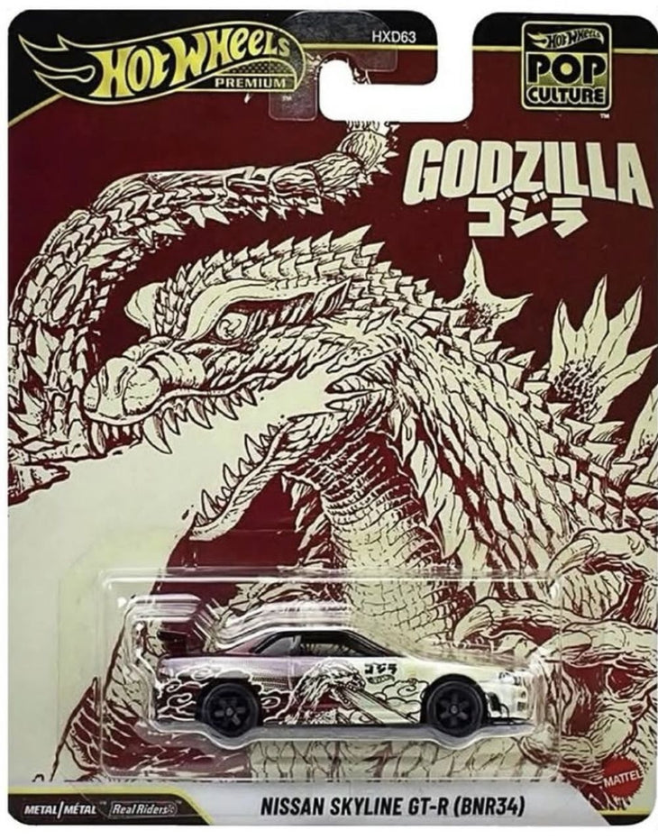 Hot Wheels Nissan Skyline GT-R BNR34 Godzilla Pop Culture Premium