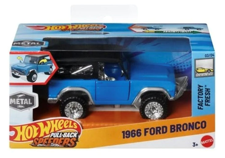 Hot Wheels 1966 Ford Bronco Pullback Speeders Factory Fresh 1:43 Scale 2025