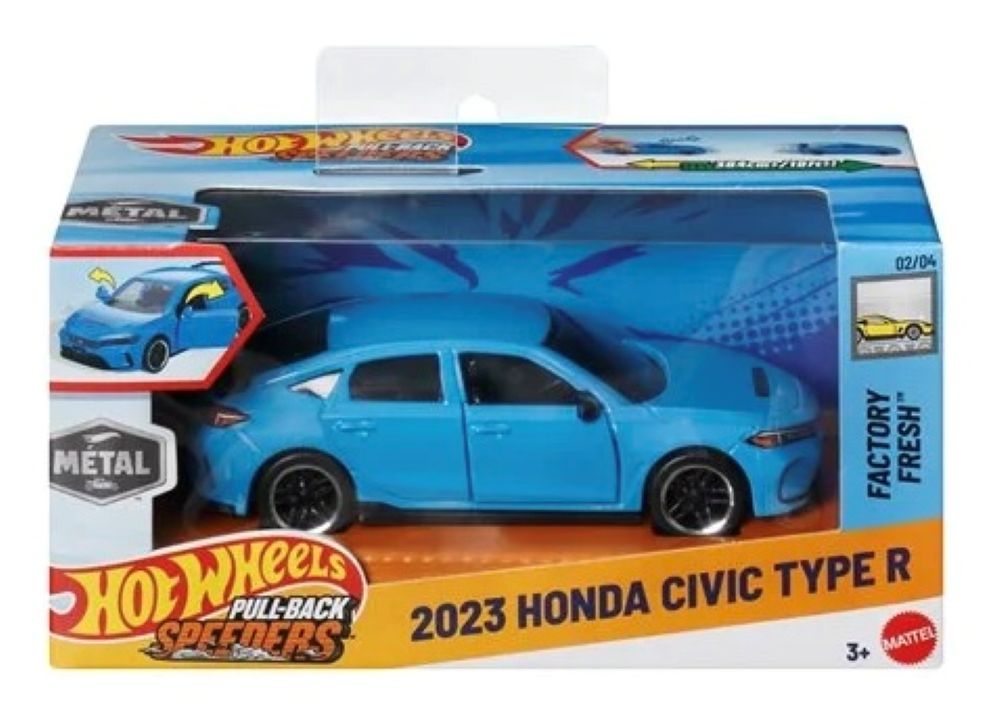 Hot Wheels 2023 Honda Civic Type R Factory Fresh Pullback Speeders 1:43 Scale 2025