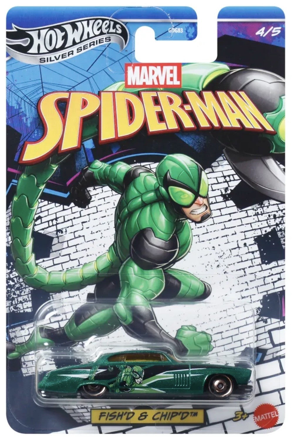 Hot Wheels Fish'D & Chip'D Spiderman Silver Series