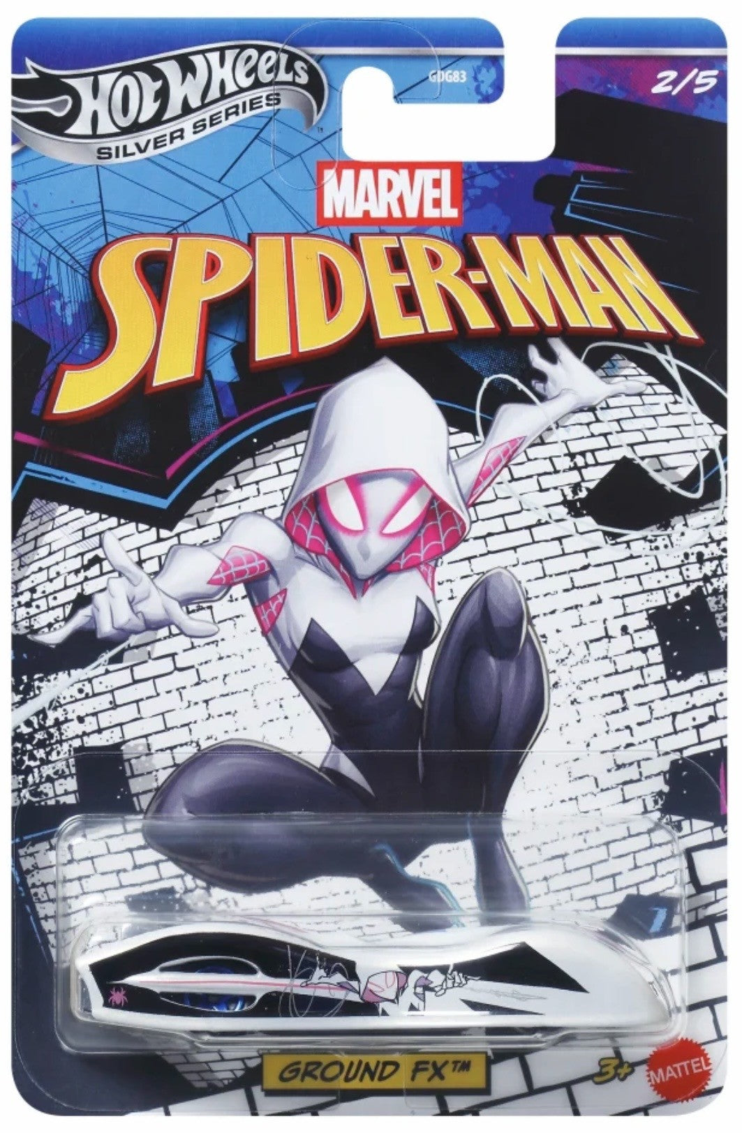 Hot Wheels Ground FX Spiderman Silver Series