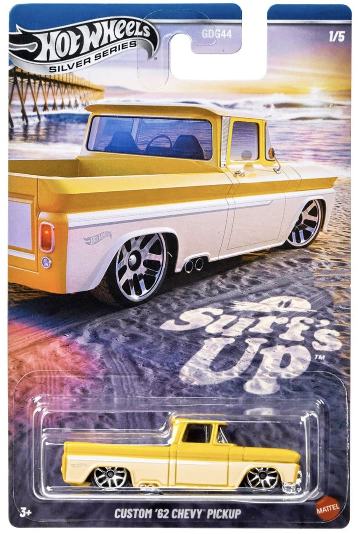 Hot Wheels Custom 1962 Chevy PickUp Surf's Up Silver Series