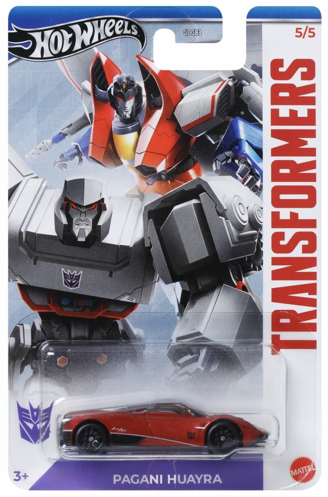 Hot Wheels Pagani Huayra Transformers Silver Series