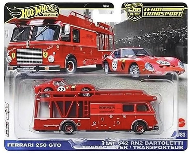Hot Wheels Ferrari 250 GTO & Fiat 642 RN2 Bartoletti Transporter Team Transport Premium