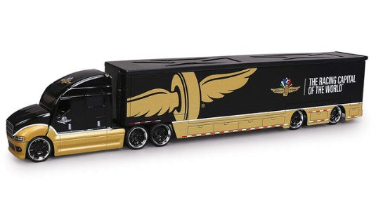 Indianapolis Motor Speedway Hauler Black and Gold 1/64 Diecast Model Car by IXO Models