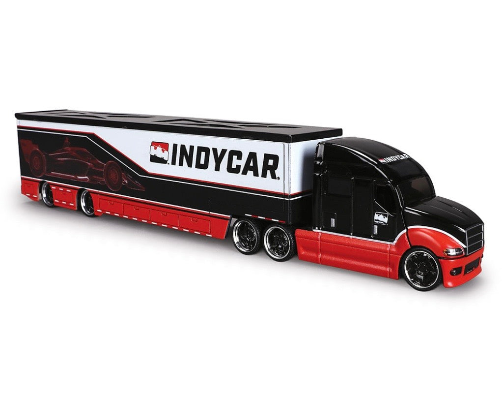IndyCar Hauler Black and Red with Graphics 1/64 Diecast Model Car by IXO Models