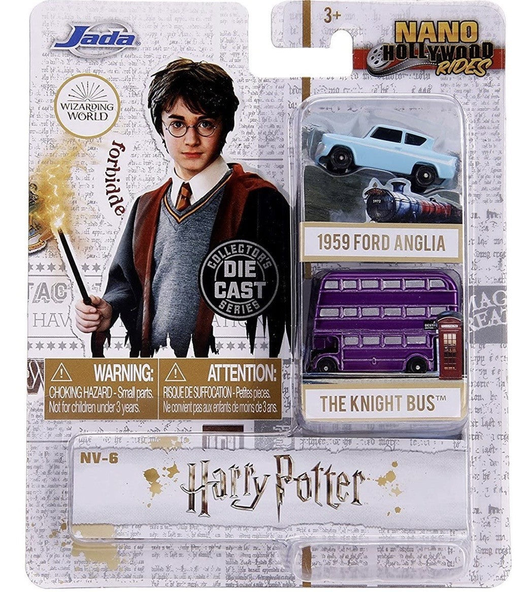 Jada 1959 Ford Anglia The Knight Bus Harry Potter Nano Hollywood Rides 2 Pack