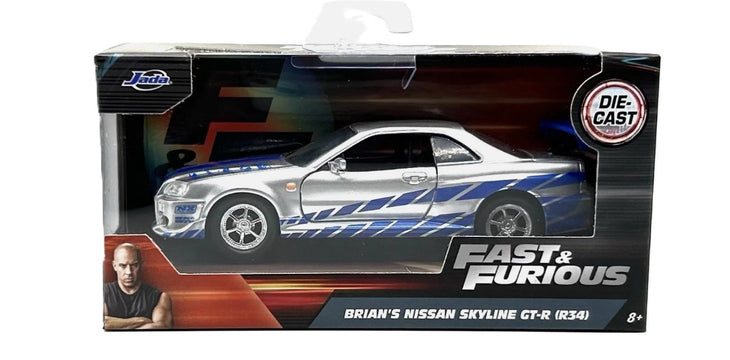 Jada Brian's Nissan Skyline GTR R34 Fast 7 Furious 1:32 Scale