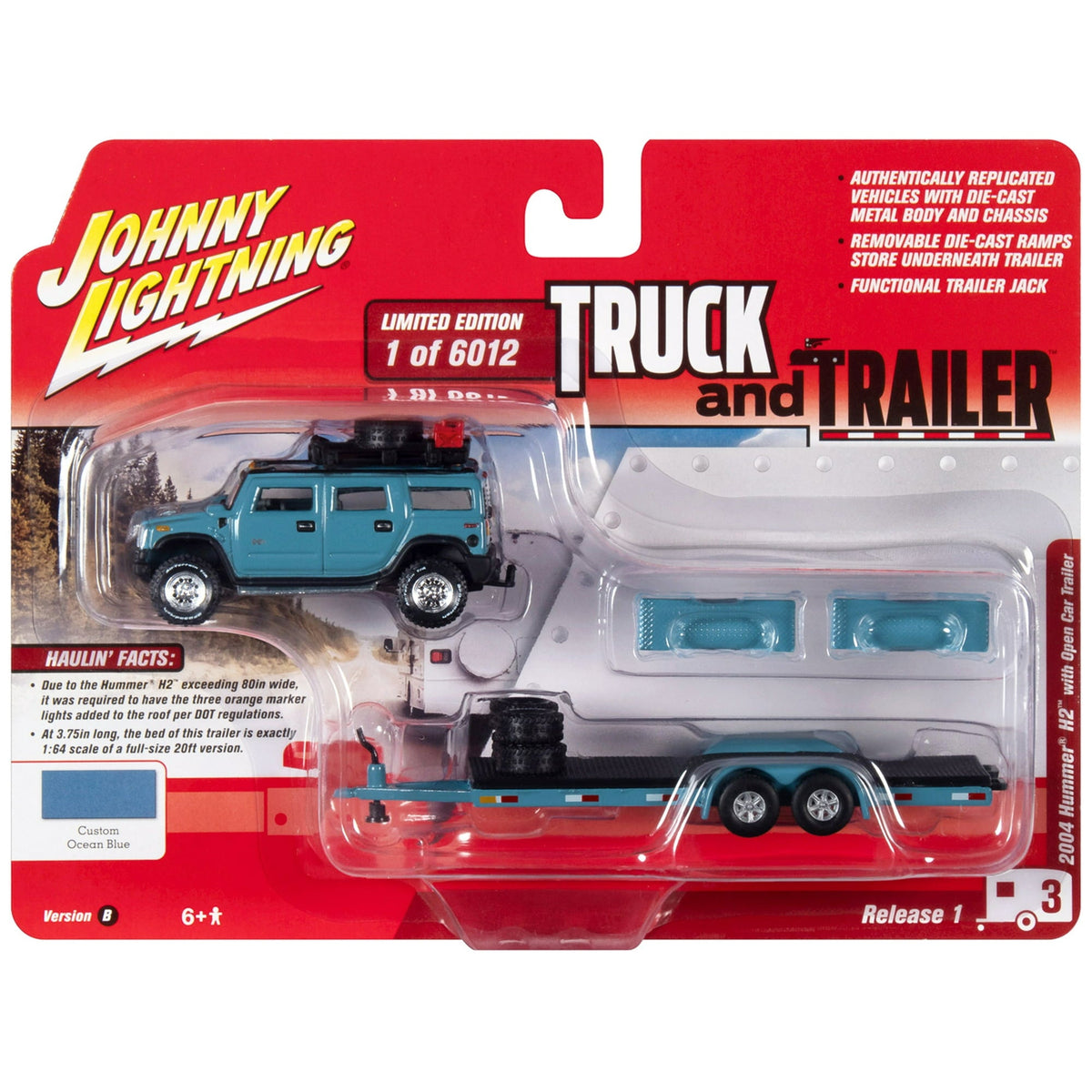 Johnny Lightning Hummer H2 & Car Trailer