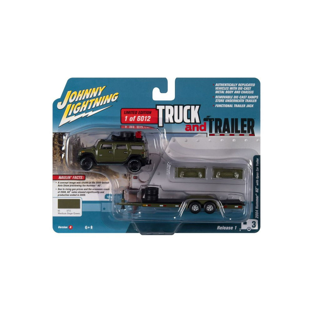 Johnny Lightning Hummer H2 & Car Trailer