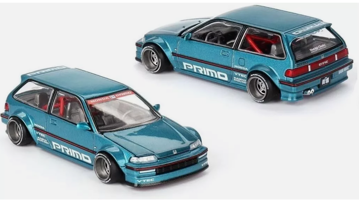 Kaido House Mini GT 1:64 Honda Civic (EF) Kaido Works V1 Tahitian Green KHMG126