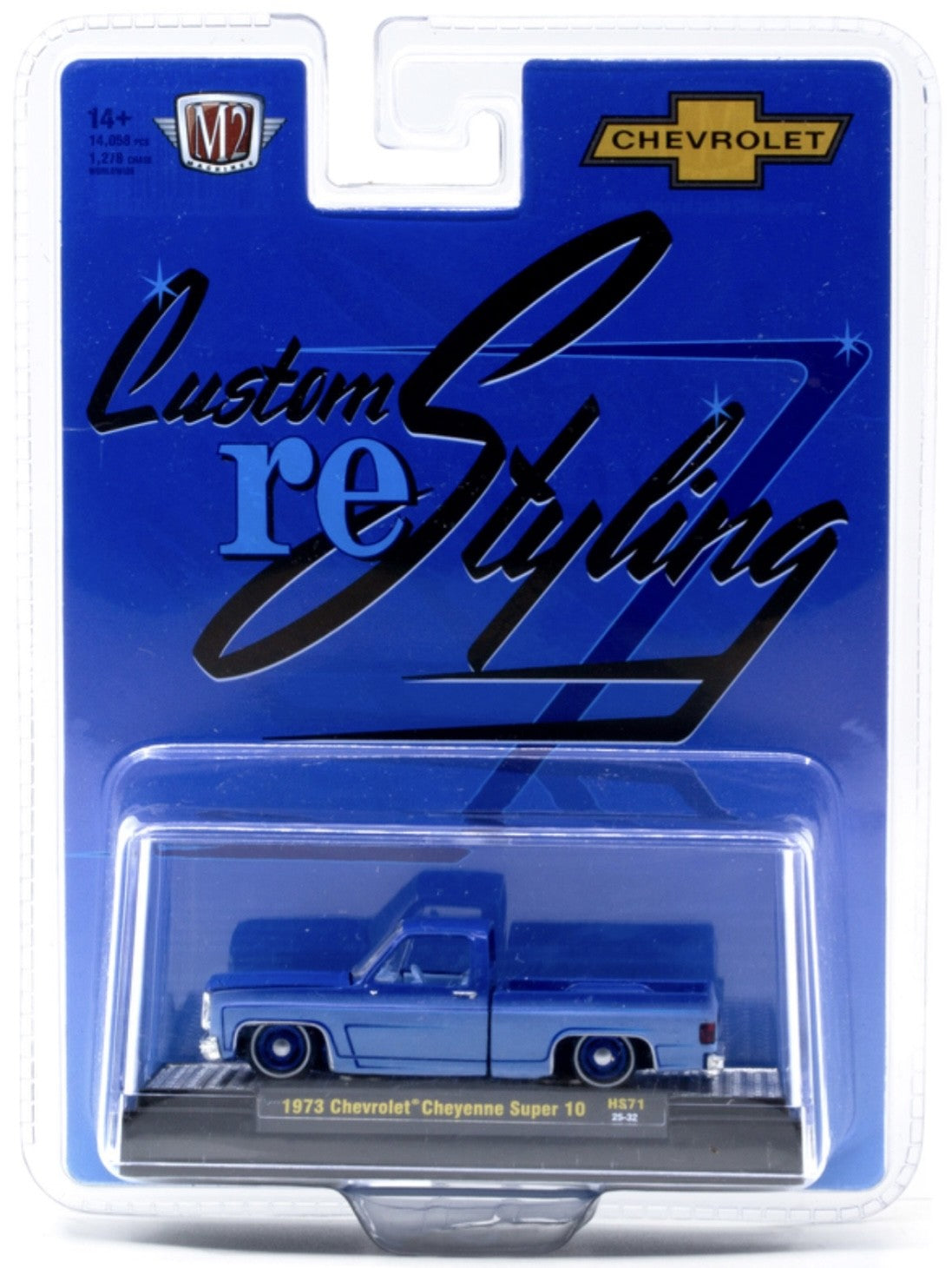M2 Machines 1973 Chevrolet Cheyenne Super 10 Blue Custom Restyling