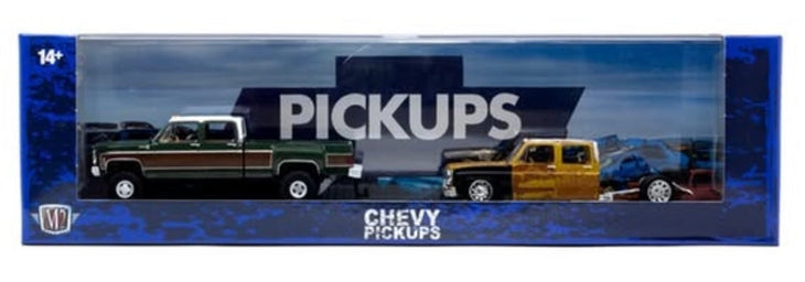 M2 Machines 1973 Chevrolet Cheyenne Super 20 & 1975 Chevrolet Silverado 30 4x4 Auto Haulers R90