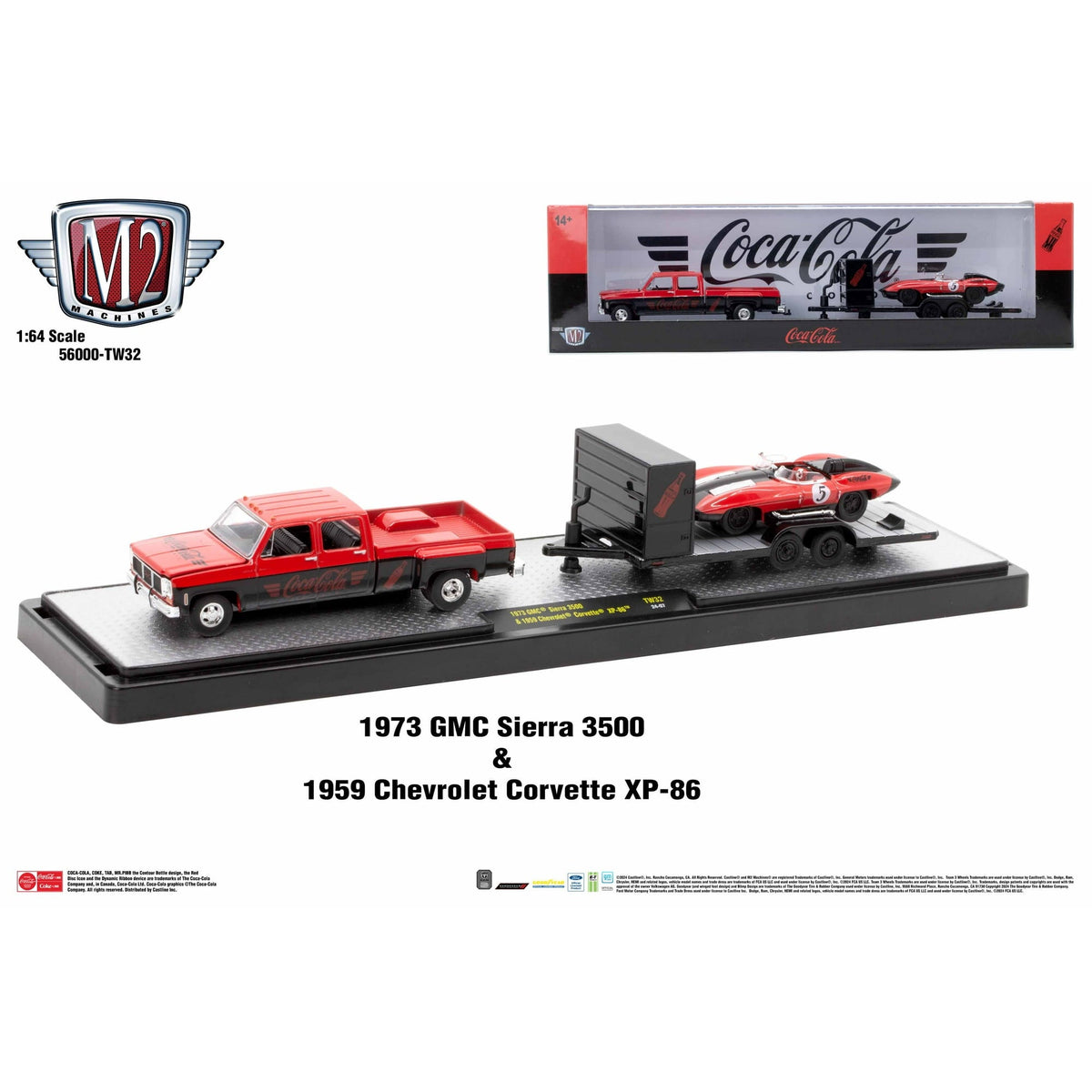 M2 Machines Auto Haulers 1973 GMC Sierra 3500 Dually & 1959 Chevy Corvette XP-86