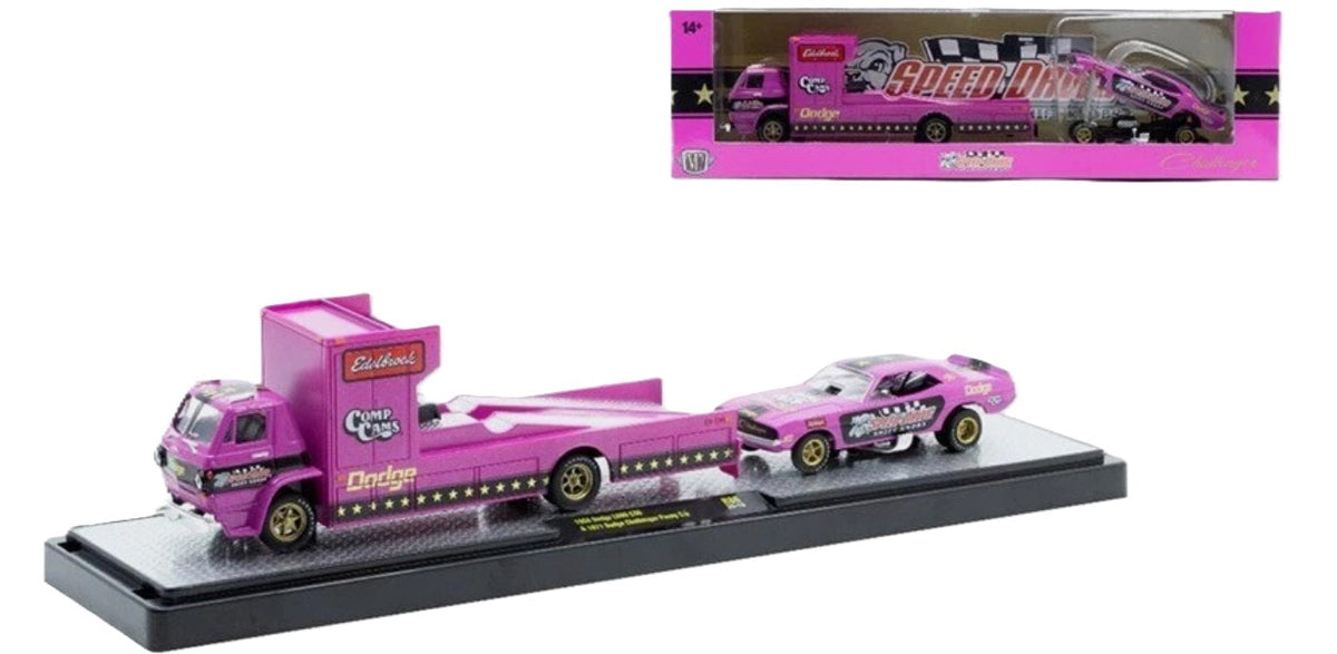 M2 Machines Dodge L600 & 1971 Dodge Challenger Funny Car  Auto Haulers