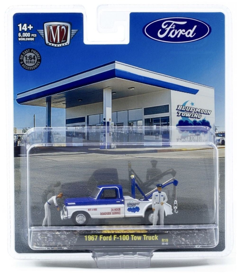 M2 Machines Diorama Auto Figs 1967 Ford F-100 Tow Truck R19