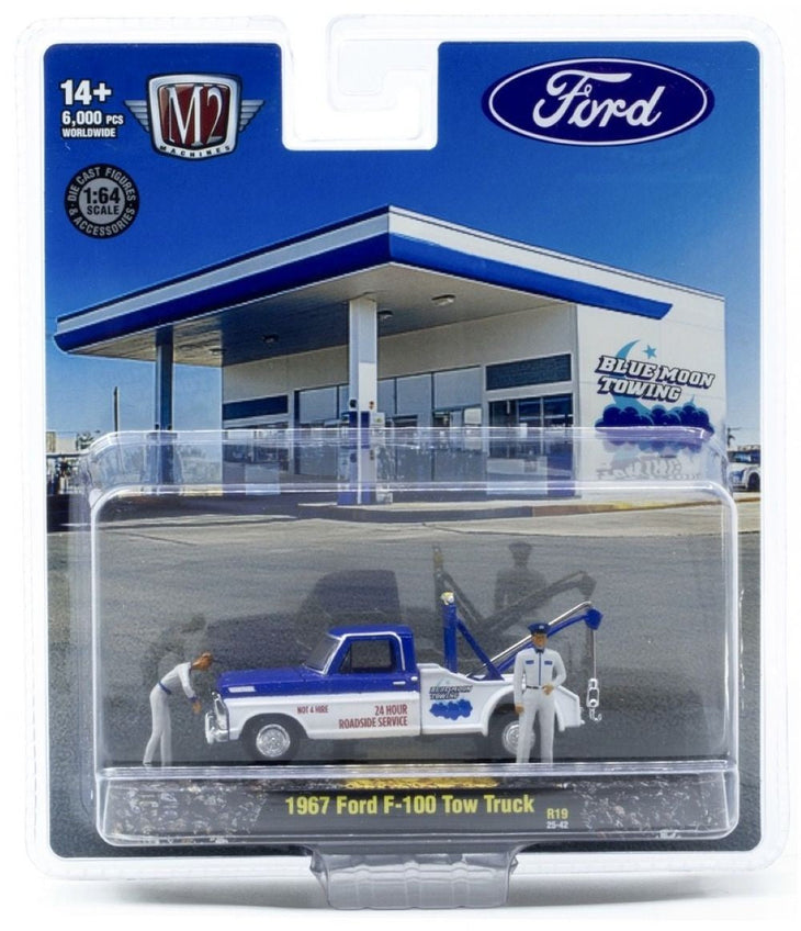 M2 Machines Diorama Auto Figs 1967 Ford F-100 Tow Truck R19