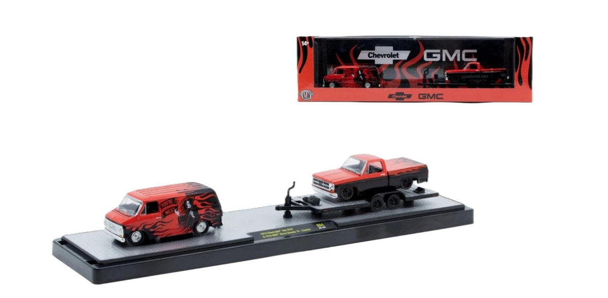 M2 Machines Auto Haulers '73 Chevy G10 & '76 GMC Sierra Grande 15 Squarebody