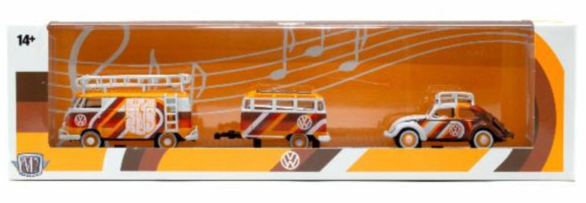 M2 Machines 1960 VW Delivery Van & 1953 VW Beetle Deluxe USA Model Auto Haulers R90
