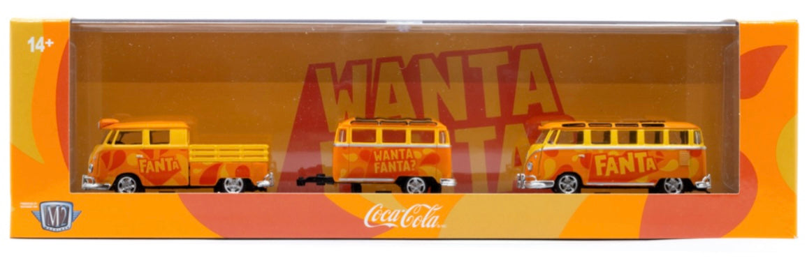 M2 Machines 1960 VW Double Cab Truck & 1960 VW 15-Window Bus Auto Haulers TW40