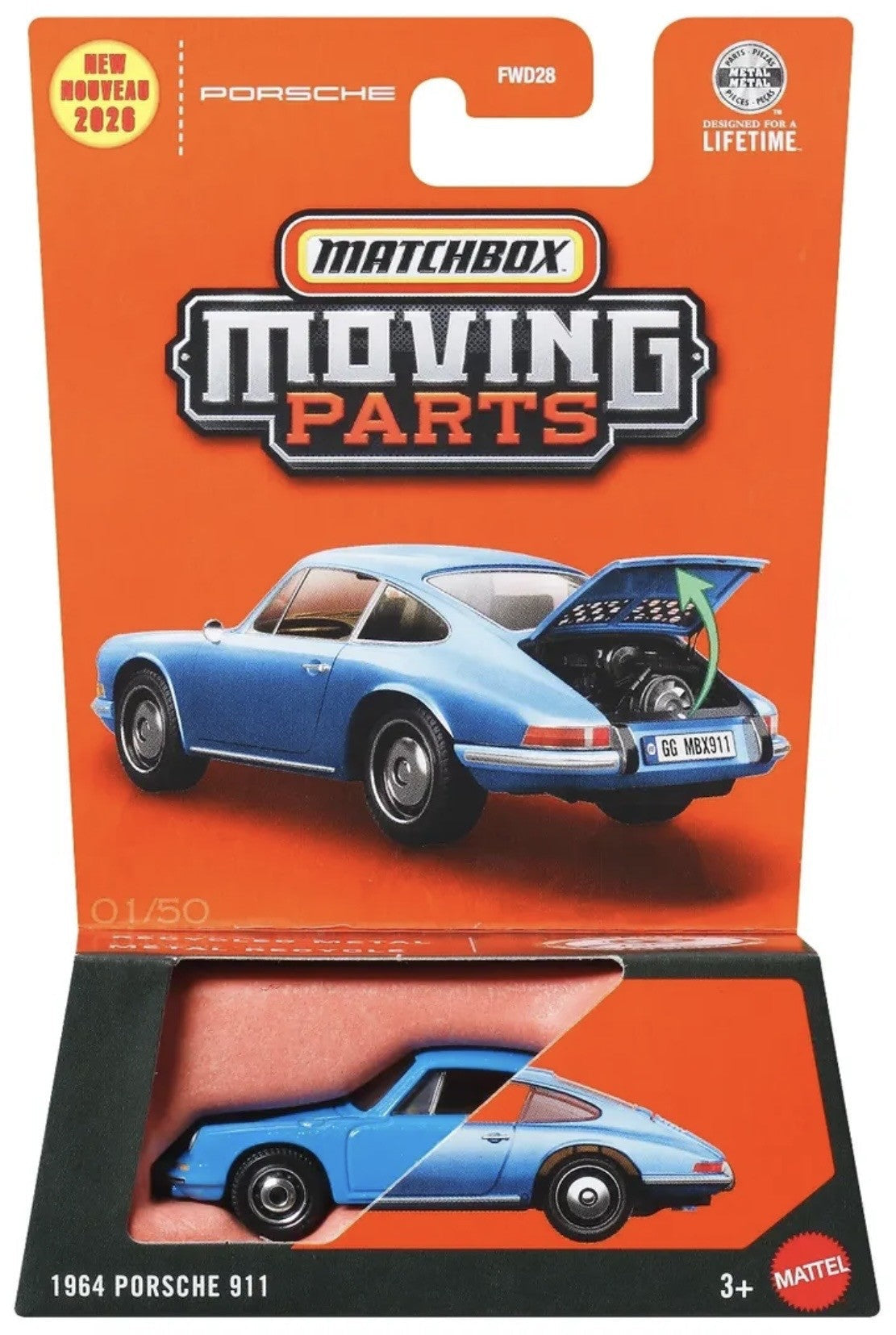 Matchbox 1964 Porsche 911 Moving Parts New 2026