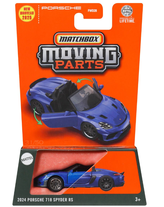 Matchbox 2024 Porsche 718 Spyder RS Moving Parts