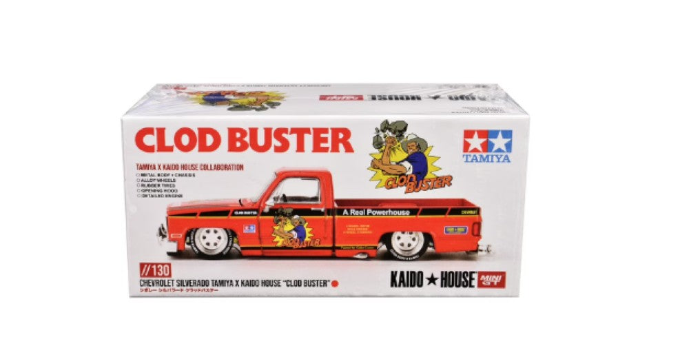 Kaido House x Mini GT 1:64 Chevrolet Silverado Tamiya x Kaido House “CLOD BUSTER” – Orange