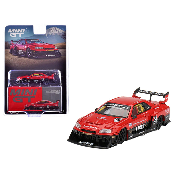 Mini GT 1:64 Nissan LB-ER34 Super Silhouette Skyline - Red/Black - Limited Edition