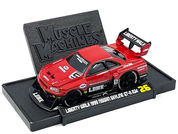 1999 Nissan Skyline GT-R (R34) #5 "Liberty Walk" Red and Black