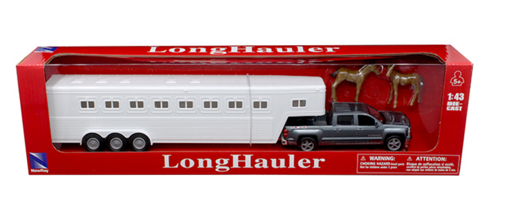 New Ray Chevrolet Silverado with Horse Trailer 1:43 Scale