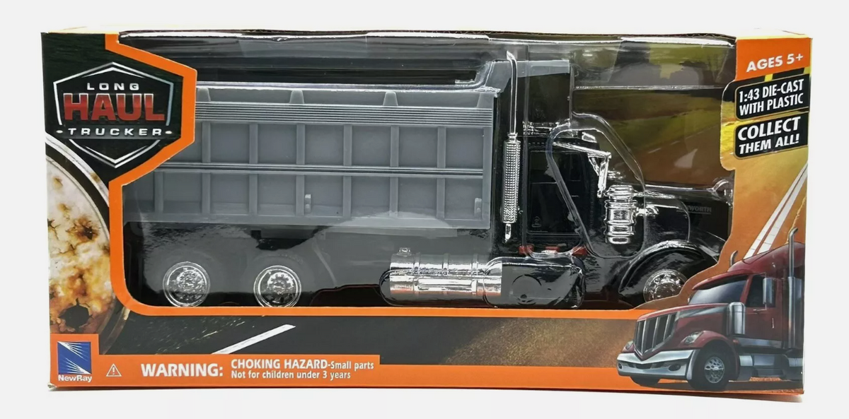 NEW RAY KENWORTH W900 DUMP TRUCK LONG HAUL TRUCKER 1:43 SCALE