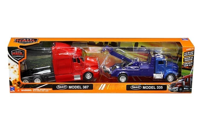 New Ray 1:43 Peterbilt Model 335 Tow Truck & Model 387 Cab – Long Haul Trucker