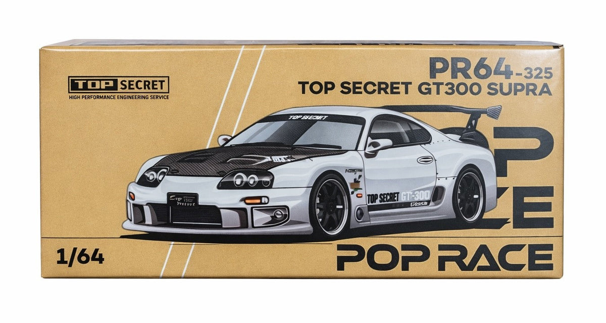 Pop Race Toyota Supra Top Secret G300 Silver Chrome PR-64-325 New 2026