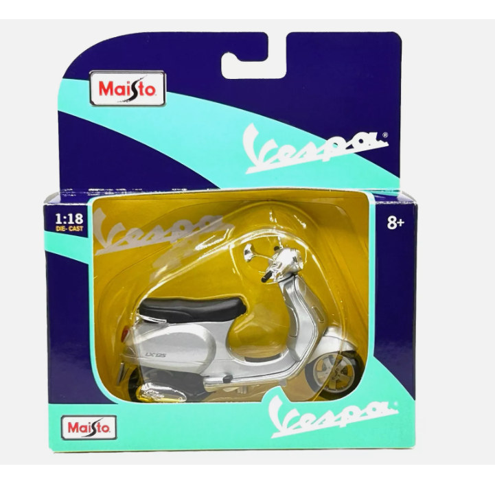 MAISTO VESPA SCOOTER LX125 SILVER 1:18